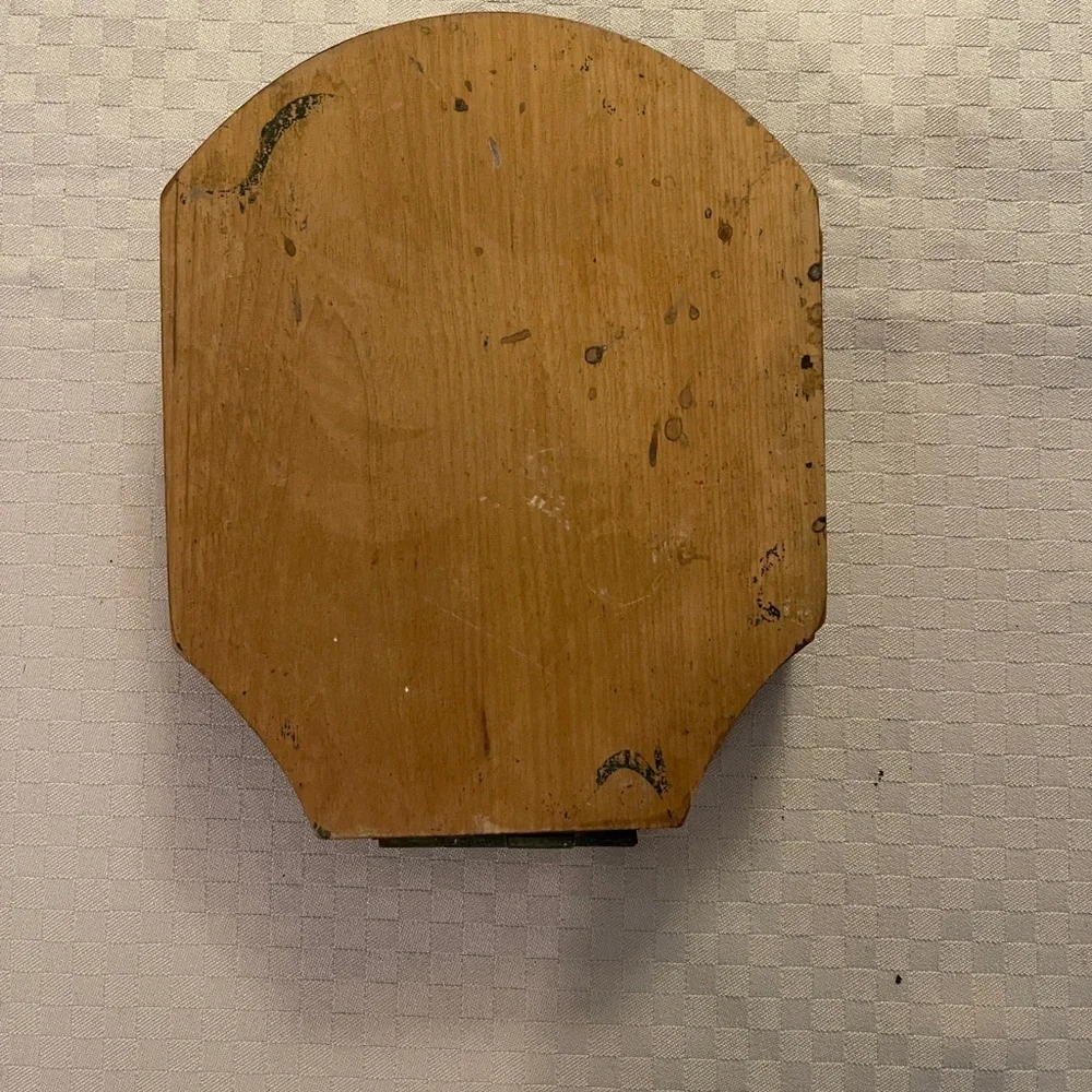 Woodpecker Woodware vintage wooden hinged hamburger press.